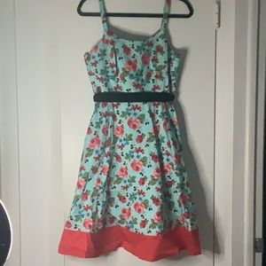 Disney Dress Shop Spring Floral Dress with Mickey & Minnie! Size M